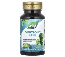 Купить - кормовые добавки для сельскохозяйственных животных  Витаминно-минеральный комплекс Nature&apos;s Way Комплекс для глаз с гинкго билоба, 60 мг, Ginkgold Eyes, 60 табл (NWY-15252)