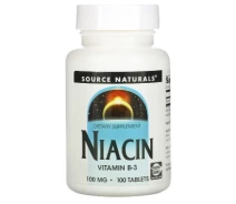 Купить - кормовые добавки для сельскохозяйственных животных  Витамин Source Naturals Ниацин, Витамин В3, 100 мг, Niacin, 100 таблеток (SN0501)