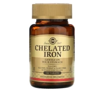 Купить - кормовые добавки для сельскохозяйственных животных  Минералы Solgar Хелатное Железо, Бисглицинат Железа, 25 мг, Chelated Iron, 1 (SOL-00680)