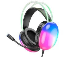 Купить - наушники  Наушники полноразмерные Hoco W109 Rich игровая гарнитура с подсветкой черная 6942007609005 (52463)