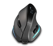 Купить - мышку для ноутбука  Вертикальная мышь беспроводная Zelotes F-35C с аккумулятором RGB подсветкой 2,4G Bluetooth Black (67e7172463b075691a492492)