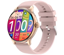 Купить - смарт-часы  Часы Смарт Розовый Умный Женский Наручный Smart Holiday Gold Rubber, 2 Ремешка (306807)