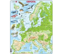 Купить - пазл  Пазл рамка-вкладыш LARSEN Карта Европы с животными, серия МАКСИ (K70-UA)