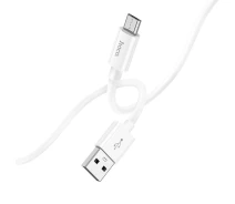 Купить - адаптер и кабель  Кабель USB Micro-USB Hoco X87 силиконовый с защитой соединений белый 1м 2.4А (6931474783226)