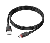 Купить - адаптер и кабель  Кабель USB Micro для смартфонов Borofone BX110 PVC 2.4A чёрный 1м (6941991120725)