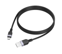 Купить - адаптер и кабель  Кабель USB Micro для смартфонов Hoco X109 силиконовый 2.4A черный с защитой от спутывания 1м (6942007636223)