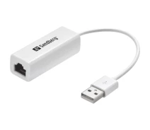 Купить - адаптер и кабель  Переходник USB 2.0 Type-A to Ethernet RJ45 100Mb Sandberg (133-78)