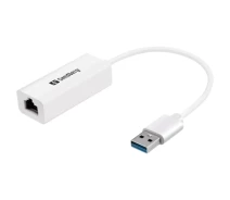 Купить - адаптер и кабель  Переходник USB 3.0 Type-A to Ethernet RJ45 1000Mb Sandberg (133-90)