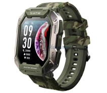 Купить - смарт-часы  Тактические смарт-часы TANK C20 пульсометр, оксиметр, шагомер, режим спорт, для мужчин, цвет зеленый камуфляж (001438675).