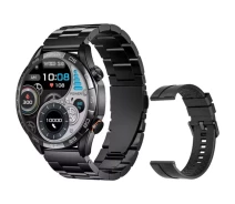 Купить - смарт-часы  Смарт-часы Haylou Solar 5 (LS20) Silicone+ Stainless steel strap Black [124034]