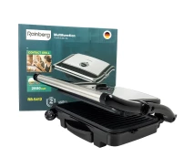 Купить - электрогриль  Гриль прижимной Rainberg RB-5412 2800Вт, электрический контактный, антипригарные пластины, поддон для жира