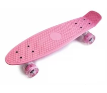 Купить - скейтборд  Пенни борд (Penny Board) 22 Pastel Series со светящимися колесами, Нежно-розовый