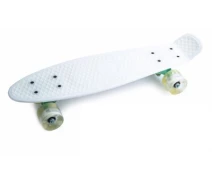 Купить - скейтборд  Пенни борд (Penny Board) 22 со светящимися колесами белого цвета, Белый