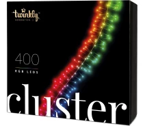 Купить - гирлянду  Гирлянда Smart LED Twinkly Cluster RGB 400, BT+WiFi, Gen II, IP44 кабель черный (TWC400STP-BEU)