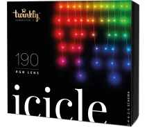 Купить - гирлянду  Гирлянда Smart LED Twinkly Icicle RGB 190, BT+WiFi, Gen II, IP44 кабель прозрачный (TWI190STP-TEU)