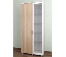 Купить - сервант  Витрина Тавол Ясбел 2Д2С4ПОЛС 1120х380х1770 Белый/Ясень