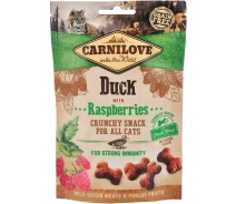 Купить - лакомство для кота  Лакомства Carnilove Cat Crunchy Snack Duck with Raspberries для котов для крепкого иммунитета с уткой и малиной 50 г(8595602527199)