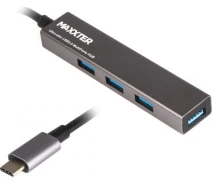 Купить - кардридер  Maxxter USB 3.0 Type-C 4 ports, gray (HU3C-4P-02)