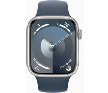 Купить - смарт-часы  Смарт-часы Apple Watch Series 9 GPS 45mm Silver Aluminium Case with Storm Blue Sport Band - M/L (MR9E3QP/A)
