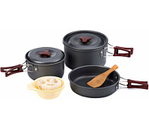 Купить - туристическую посуду  Набор Naturehike 3-4 NH (2 каст+ крышки+сковор) (NH15T203-G) (6927595787205)