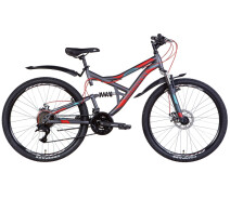 Купить - велосипед и аксессуар  Велосипед ST 26" Discovery CANYON AM2 DD 17,5" темно-серый с красным и голубым (м) (OPS-DIS-26-446)