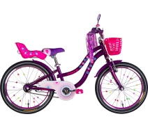 Купить - велосипед и аксессуар  Велосипед ST 20" Formula FLOWER PREMIUM BH 10" фиолетовый с багажником для кукол с корзиной Pl с крылом Pl 2025