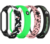 Купить - аксессуар к смарт-чсасам  Комплект ремешков ArmorStandart для Xiaomi Mi Band 7/6/5 Cartoon hand-drawn 4шт (ARM59730)