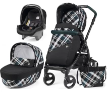 Купить - детскую коляску  Коляска универсальная 3 в 1 Peg-Perego Book 51 SL Tartan Темно-синий с белым (PACK000700TT64RO01)