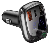Купить - FM трансмиттер  FM трансмиттер Baseus Launcher S-13 2USB + Type-C black (CCMT000101)