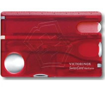 Купить - мультитул  Карта-мультитул Victorinox черв.прозрачный SWISSCARD (Vx07240.T)