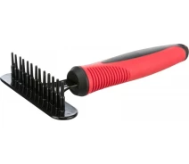 Купить - инструмент для груминга  Грабли д/собак с редким зубом, двухрыдн. 8*16 см, пластик/метал(4011905240503)