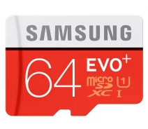 Купить - карту памяти  Карта памяти Samsung EVO Plus microSDXC UHS-I 64GB сlass10 +SD адаптер (MB-MC64DA/RU)