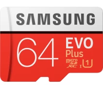 Купить - карту памяти  Карта памяти Samsung EVO Plus V2 microSDXC UHS-I 64GB сlass10 (MB-MC64HA/RU)
