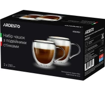 Купить - чашку и кружку  Набор чашек с ручками Ardesto с двойными стенками для латте 250 мл, 2 шт. (AR2625GH)