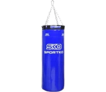 Купить - боксерскую грушу и мешок  Мешок боксерский SportKo "Бочонок" PVC с кольцом 75 см синий SP-6462P6-1
