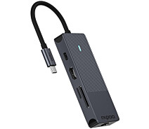 Купить - кардридер  USB-C хаб Rapoo UCM-2004, 8 в 1 black