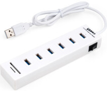 Купить - кардридер  Концентратор Vinga 6xUSB2.0 + card-reader with switch (VCP2H6USBCRSWWH)