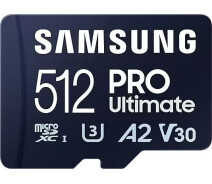 Купить - карту памяти  Карта памяти Samsung PRO Ultimate microSDXC 512GB UHS-I U3 V30 A2 + SD адаптер (MB-MY512SA/WW)