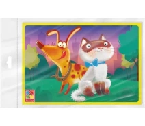 Купить - настольную игру  Игра развивающая Vladi Toys м'які пазли А5. Котик та песик (VT1104-20 )