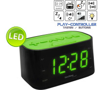 Купить - настольные часы  Часы настольные с радио Technoline WT465 Black/Green (WT465 grun)