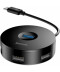 Фото № 1 Переходник HUB Baseus Round Box Type-C to USB3.0+3USB 2.0 10cm (CAHUB-G01)черн