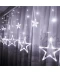 Фото № 1 Светодиодная гирлянда штора Звезды 120 Led (6 звезд 9 см + 6 звезд 18 см) 2.5х1.0м (Белый) №2 (20255)