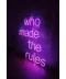 Фото № 2 Неоновая светодиодная вывеска neon led Who made the rules 67х59 см