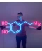 Фото № 2 Неоновая светодиодная вывеска neon led Молекула дофамина (Dopamine Molecule) 105x42 см Зеленый