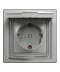 Фото № 1 Розетка Schneider Electric ASFORA с крышкой IP44, алюминий (EPH3100361)