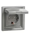 Фото № 2 Розетка Schneider Electric ASFORA с крышкой IP44, алюминий (EPH3100361)