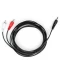 Фото № 1 Кабель мультимедийный Jack 3.5mm M to 2xRCA 3 m Vinga (VCPDCJ35MRCA23BK)