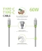 Фото № 3 Дата USB-C кабель USB-C 1.0m CBGNYTT1 60W Grey Intaleo (1283126559501)