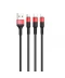 Фото № 1 Кабель сетевой HOCO X26 3in1 USB - Lightning + MicroUSB + Type-C 1М 2А Черный-Красный