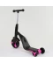 Фото № 3 Детский Самокат Беговел Велосипед трансформер 3 в 1 Best Scooter JT 70708 Свет, 8 мелодий, колёса PU Чёрно-Розовый (70708)